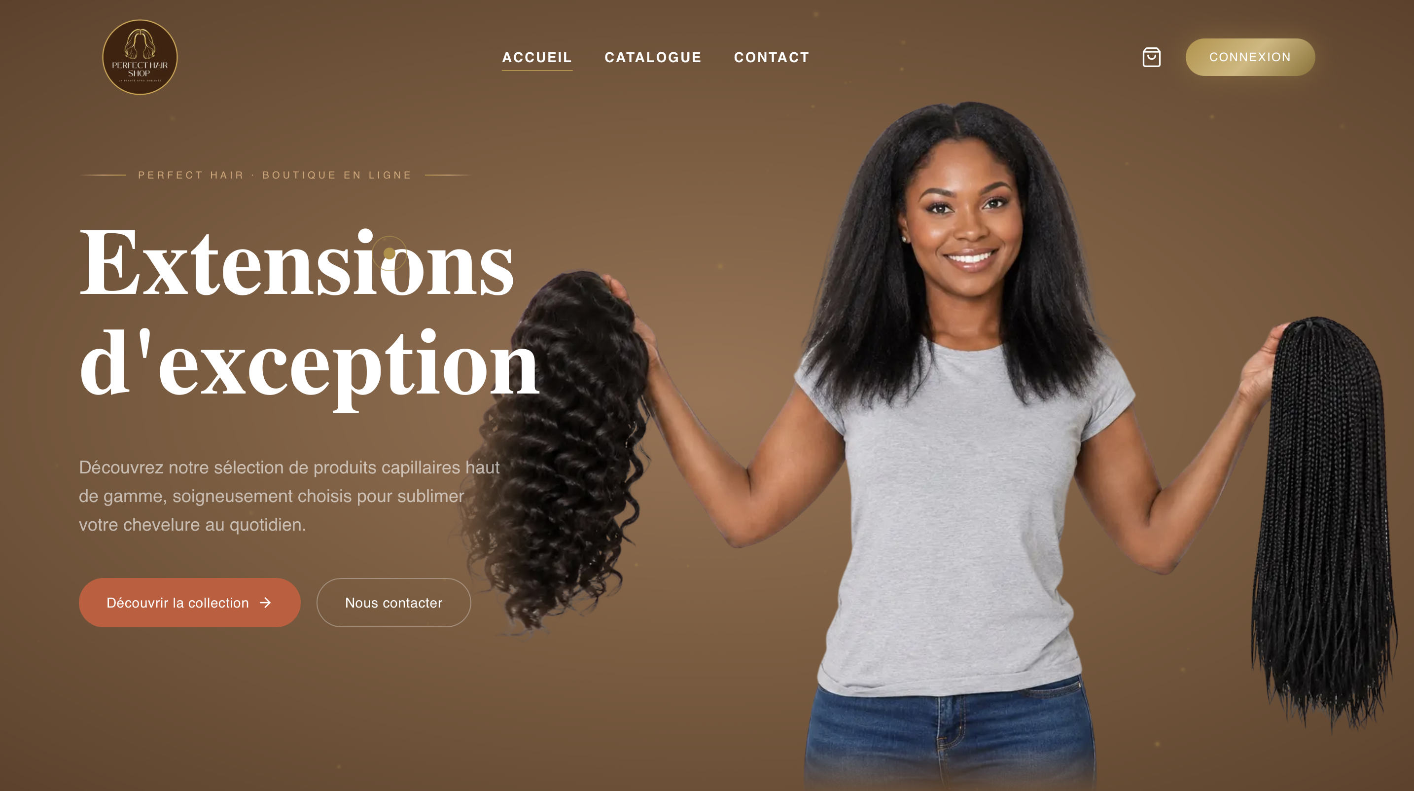 Perfect Hair Shop e-commerce website project screenshot